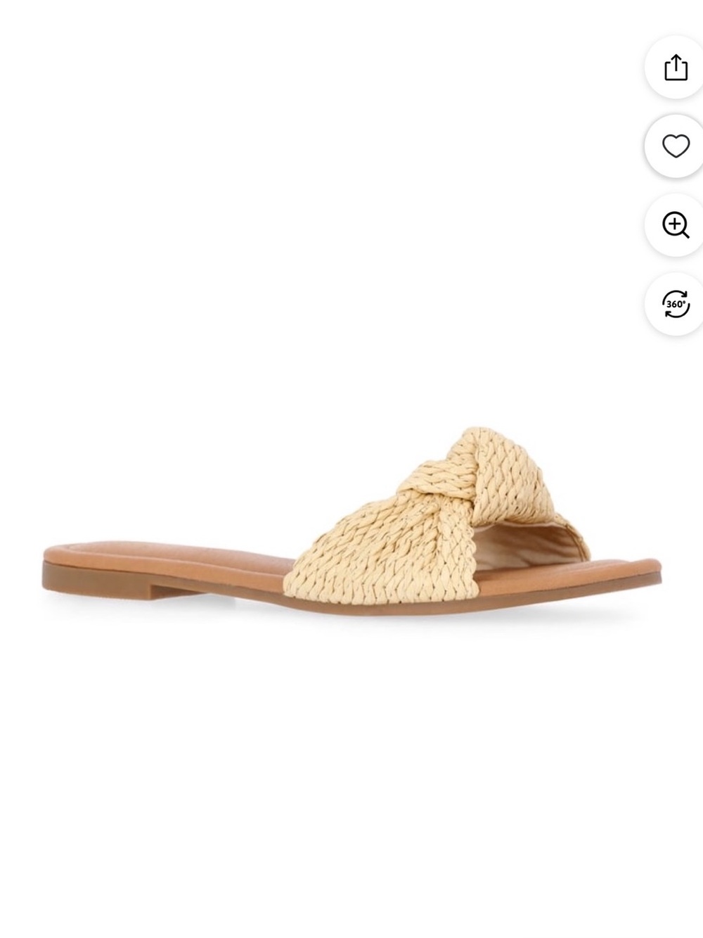 Time and Tru Braided Knot Slide Sandal in Raffia.